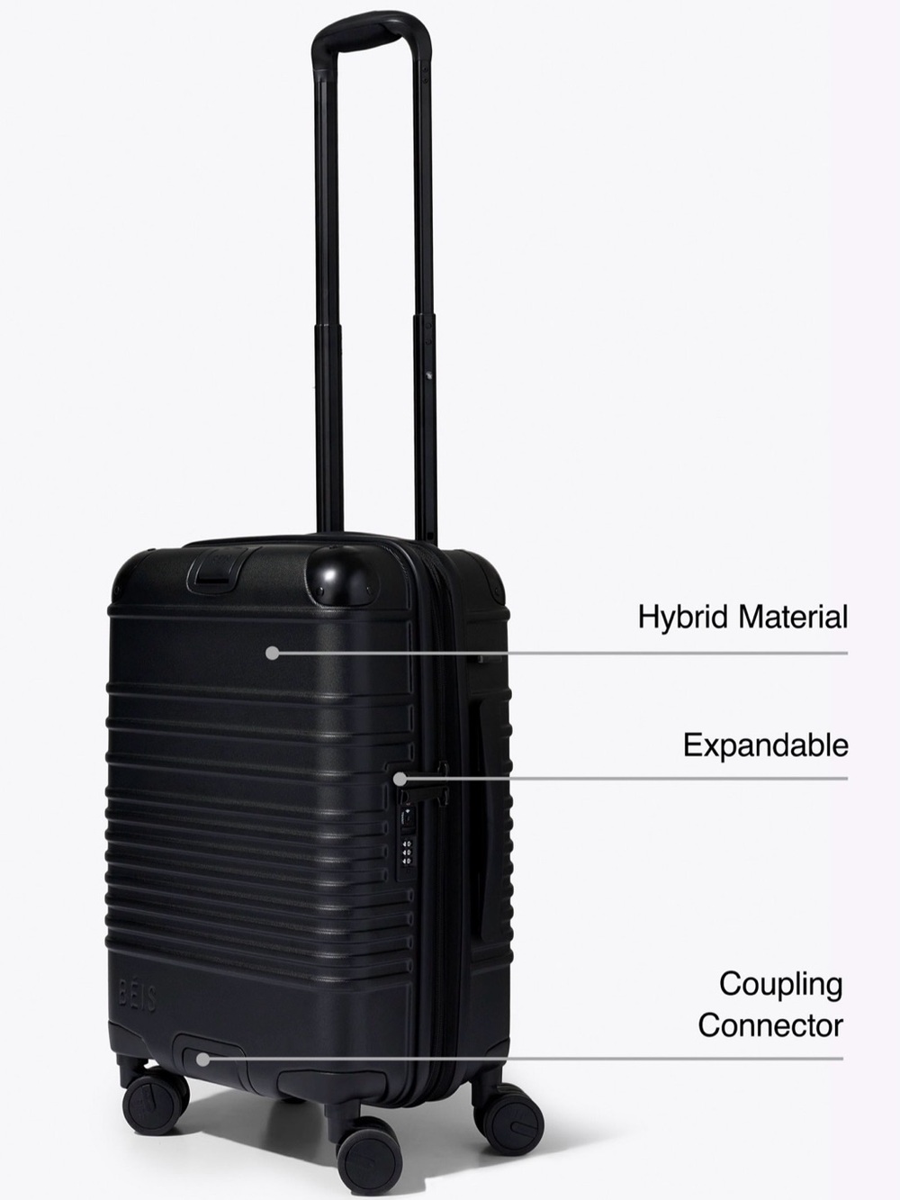 NWT BÉIS The Hybrid Carry-On Roller in Black